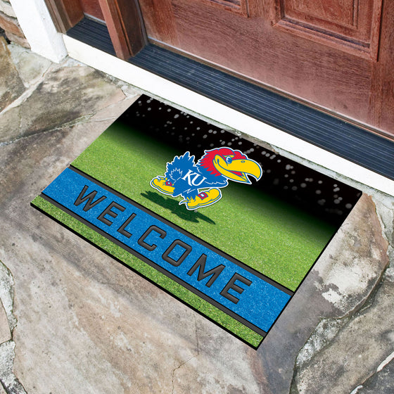 Kansas Jayhawks Rubber Door Mat - 18in. x 30in.