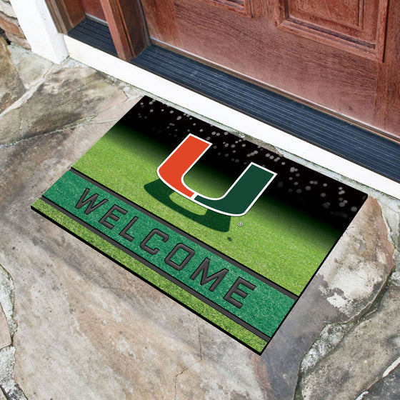 Miami Hurricanes Rubber Door Mat - 18in. x 30in.