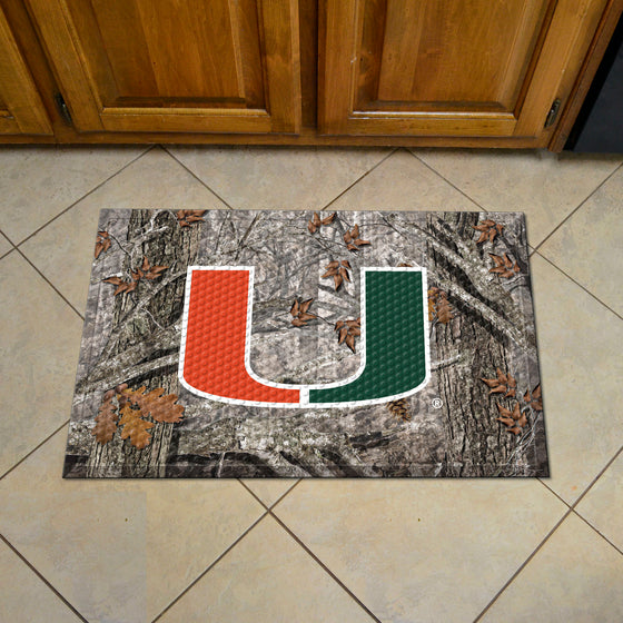 Miami Hurricanes Rubber Scraper Door Mat Camo