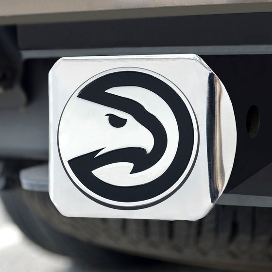 Atlanta Hawks Chrome Metal Hitch Cover with Chrome Metal 3D Emblem