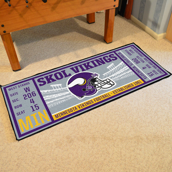 Minnesota Vikings Ticket Runner Rug - 30in. x 72in.