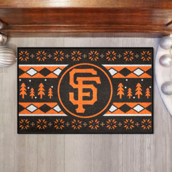 San Francisco Giants Holiday Sweater Starter Mat Accent Rug - 19in. x 30in.