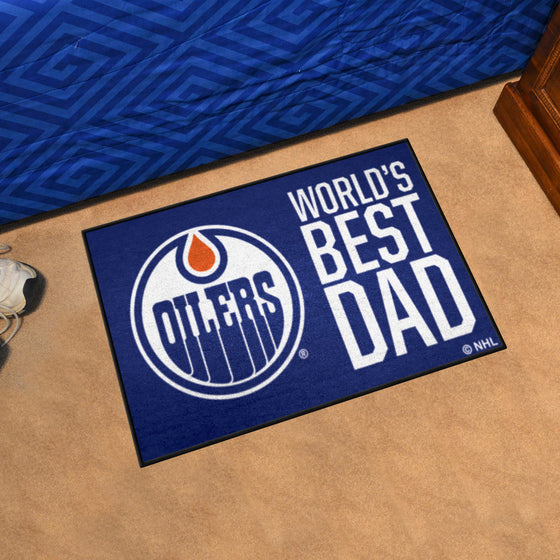 Edmonton Oilers Starter Mat Accent Rug - 19in. x 30in. World's Best Dad Starter Mat