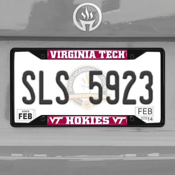 Virginia Tech Hokies Metal License Plate Frame Black Finish