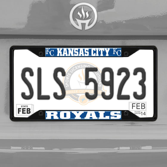 Kansas City Royals Metal License Plate Frame Black Finish