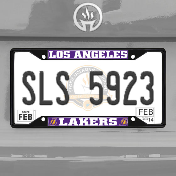 Los Angeles Lakers Metal License Plate Frame Black Finish