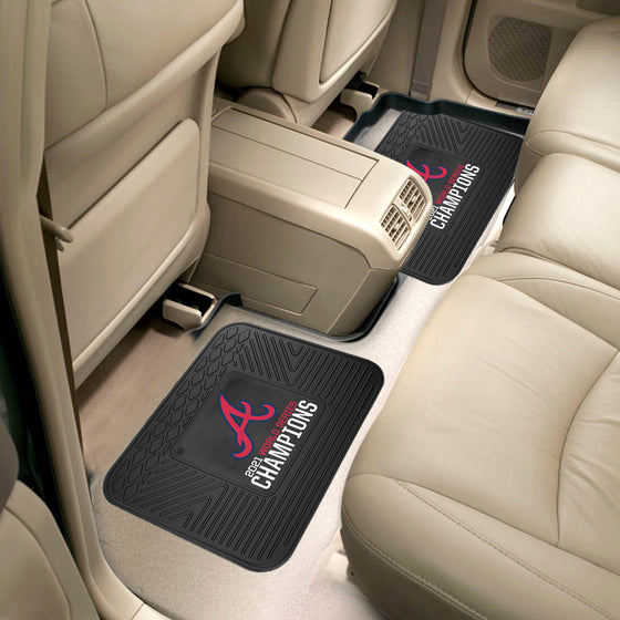 Atlanta Braves Back Seat Car Utility Mats - 2 Piece Set