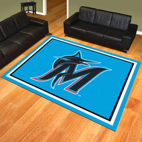 Miami Marlins 8ft. x 10 ft. Plush Area Rug