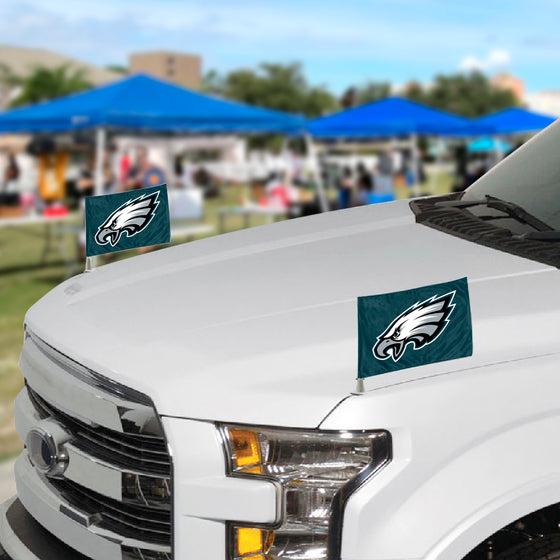 Philadelphia Eagles Ambassador Car Flags - 2 Pack Mini Auto Flags, 4in X 6in