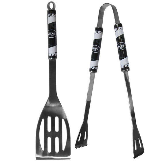 New York Jets 2 pc Steel BBQ Tool Set (SSKG) - 757 Sports Collectibles