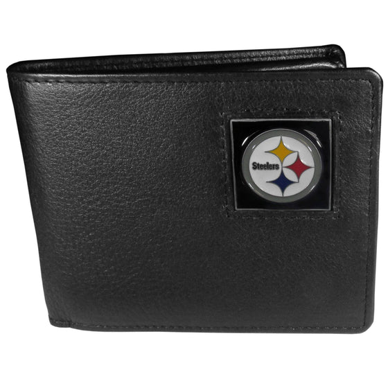 Pittsburgh Steelers Leather Bi-fold Wallet (SSKG) - 757 Sports Collectibles