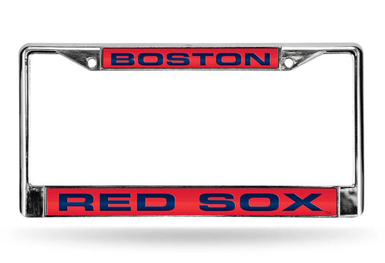 RED SOX RED LASER CUT CHROME LICENSE PLATE FRAME - 757 Sports Collectibles