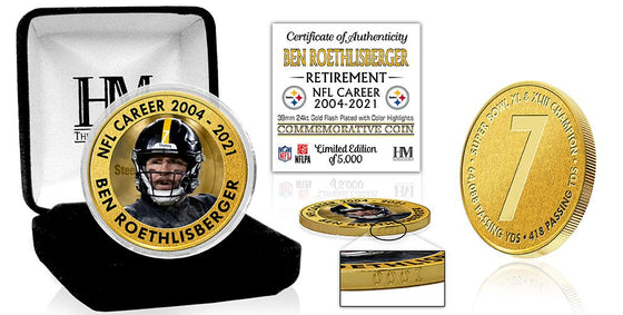 Ben Roethlisberger Retirement Gold Mint Coin