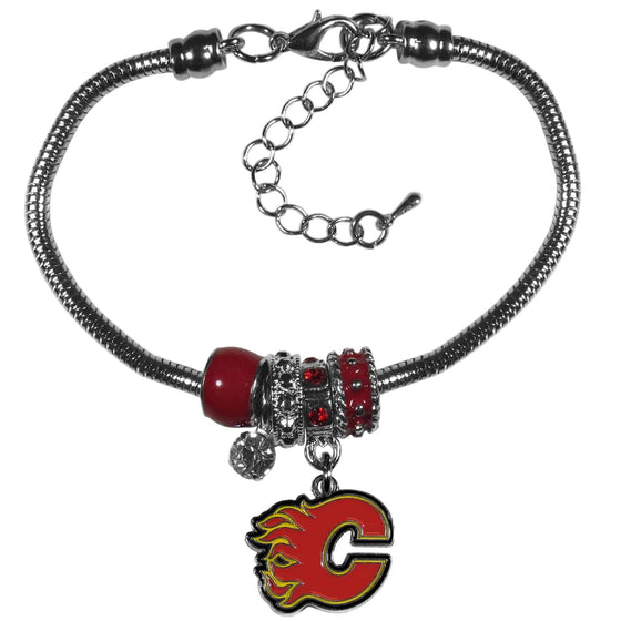 Calgary Flames�� Euro Bead Bracelet (SSKG) - 757 Sports Collectibles