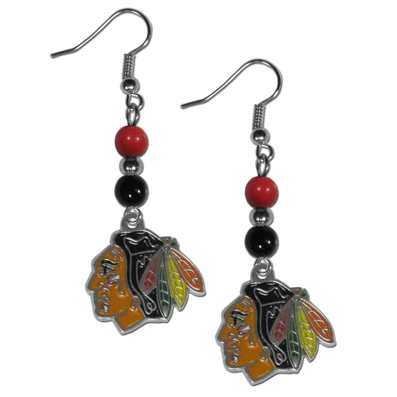 Chicago Blackhawks�� Fan Bead Dangle Earrings (SSKG) - 757 Sports Collectibles