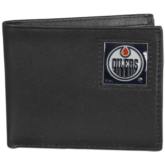 Edmonton Oilers�� Leather Bi-fold Wallet Packaged in Gift Box (SSKG) - 757 Sports Collectibles