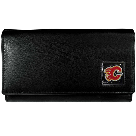 Calgary Flames�� Leather Women's Wallet (SSKG) - 757 Sports Collectibles