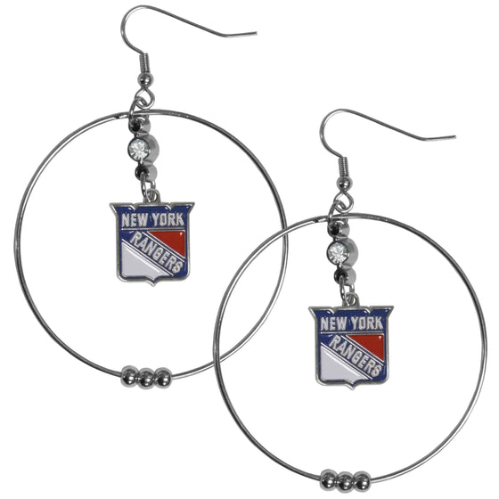 New York Rangers�� 2 Inch Hoop Earrings (SSKG) - 757 Sports Collectibles