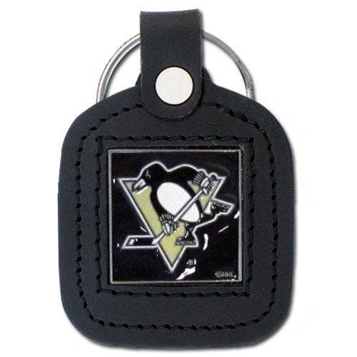 Pittsburgh Penguins�� Square Leatherette Key Chain (SSKG) - 757 Sports Collectibles