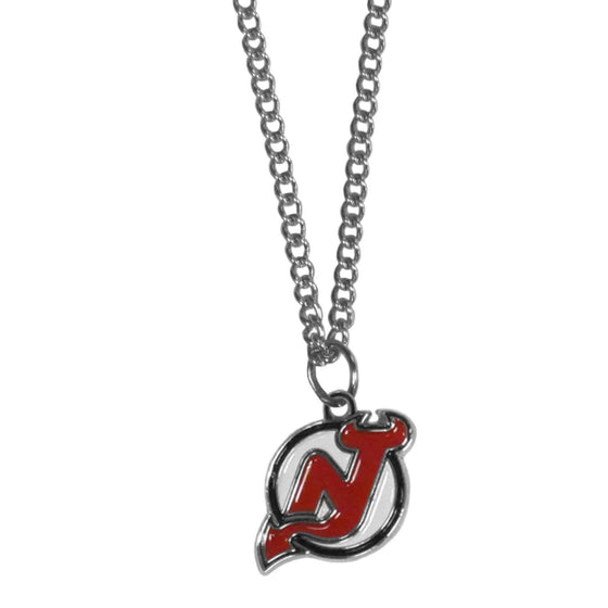 New Jersey Devils�� Chain Necklace with Small Charm (SSKG) - 757 Sports Collectibles