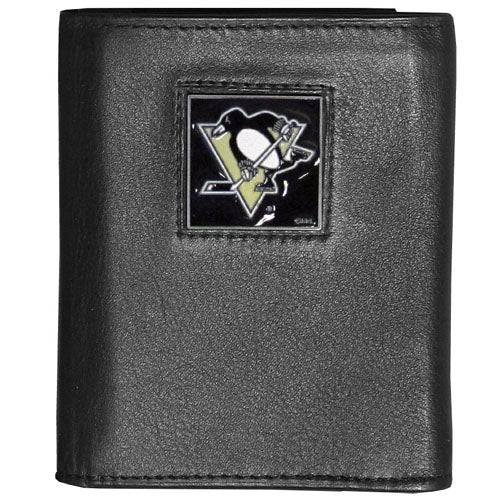 Pittsburgh Penguins�� Deluxe Leather Tri-fold Wallet (SSKG) - 757 Sports Collectibles