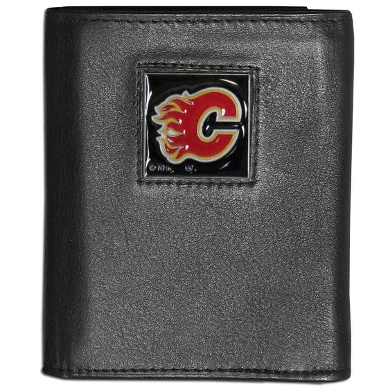 Calgary Flames�� Leather Tri-fold Wallet (SSKG) - 757 Sports Collectibles