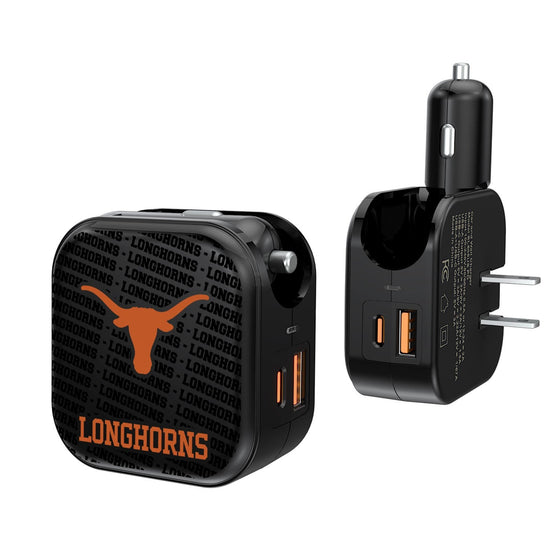 Texas Longhorns Blackletter 2 in 1 USB A/C Charger-0