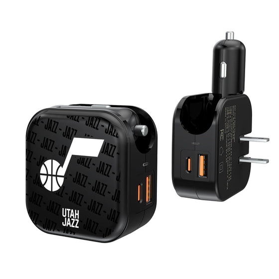 Utah Jazz Blackletter 2 in 1 USB A/C Charger-0