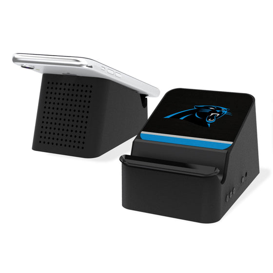 Carolina Panthers Stripe Wireless Charging Station and Bluetooth Speaker - 757 Sports Collectibles