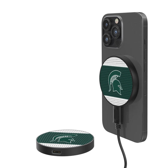 Michigan State Spartans Mesh 15-Watt Wireless Magnetic Charger-0