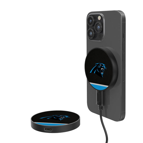 Carolina Panthers Stripe 10-Watt Wireless Magnetic Charger - 757 Sports Collectibles