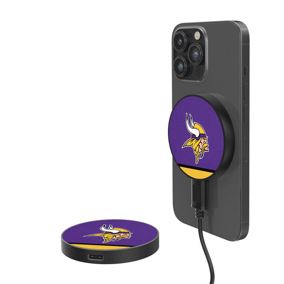 Minnesota Vikings Stripe 10-Watt Wireless Magnetic Charger - 757 Sports Collectibles