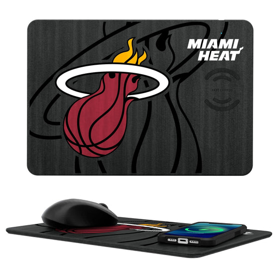 Miami Heat Tilt 15-Watt Wireless Charger and Mouse Pad-0