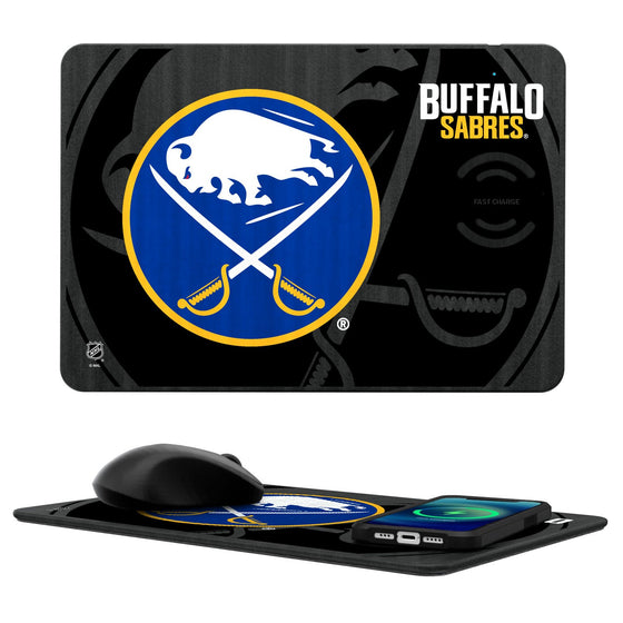 Buffalo Sabres Tilt 15-Watt Wireless Charger and Mouse Pad-0