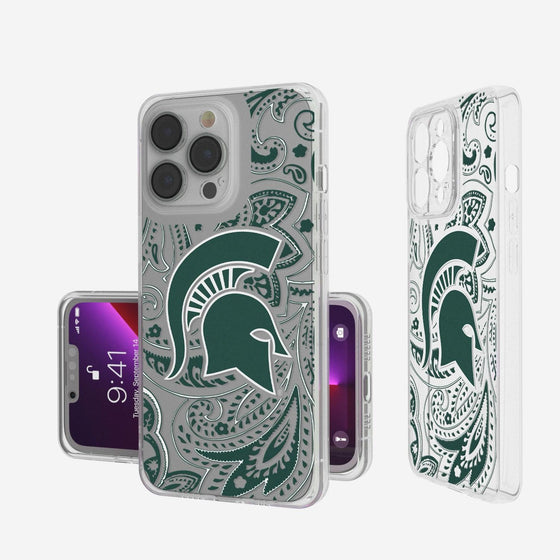 Michigan State Spartans Paisley Clear Case-0