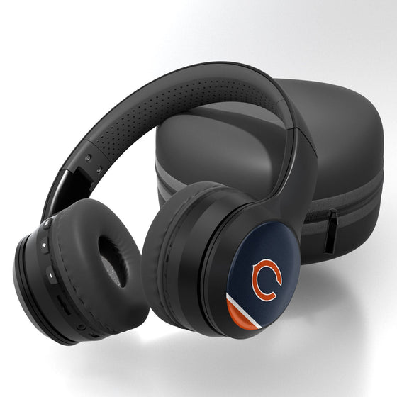 Chicago Bears Stripe Wireless Over-Ear Bluetooth Headphones - 757 Sports Collectibles