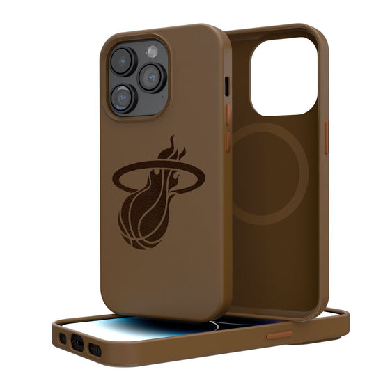 Miami Heat Woodburned Brown Magnetic Case-0