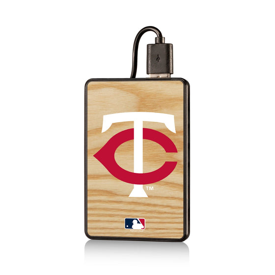 Minnesota Twins Twins Wood Bat 2200mAh Credit Card Powerbank - 757 Sports Collectibles