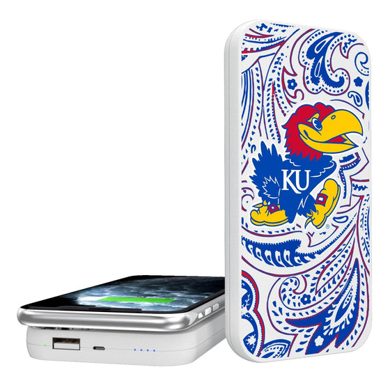 Kansas Jayhawks Paisley 5000mAh Portable Wireless Charger-0