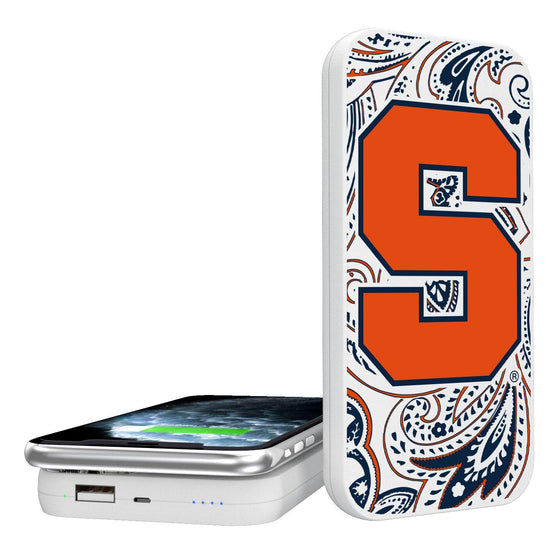 Syracuse Orange Paisley 5000mAh Portable Wireless Charger-0