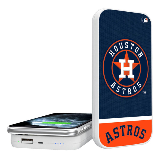 Houston Astros Solid Wordmark 5000mAh Portable Wireless Charger - 757 Sports Collectibles