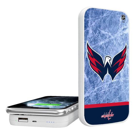 Washington Capitals Ice Wordmark 5000mAh Portable Wireless Charger-0