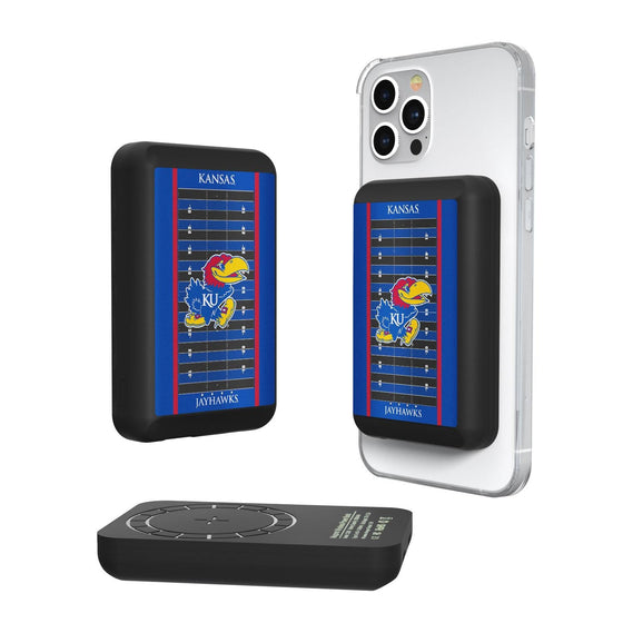 Kansas Jayhawks Football Field Wireless Mag Power Bank-0