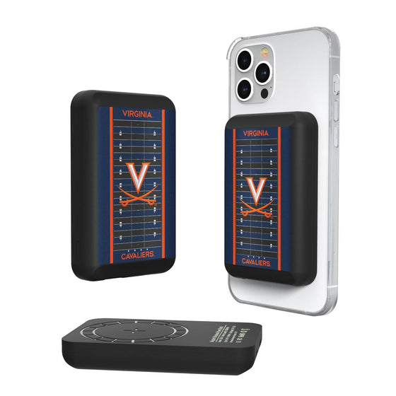 Virginia Cavaliers Football Field Wireless Mag Power Bank-0