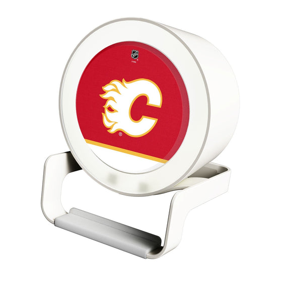 Calgary Flames Solid Wordmark Night Light Charger and Bluetooth Speaker-0