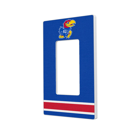 Kansas Jayhawks Stripe Hidden-Screw Light Switch Plate-1