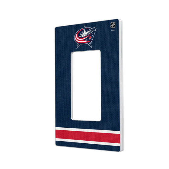 Columbus Blue Jackets Stripe Hidden-Screw Light Switch Plate-1