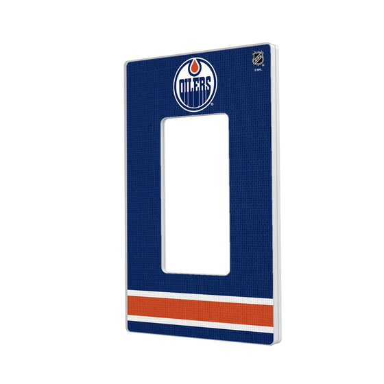 Edmonton Oilers Stripe Hidden-Screw Light Switch Plate-1