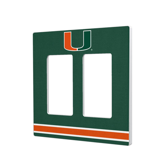 Miami Hurricanes Stripe Hidden-Screw Light Switch Plate-3