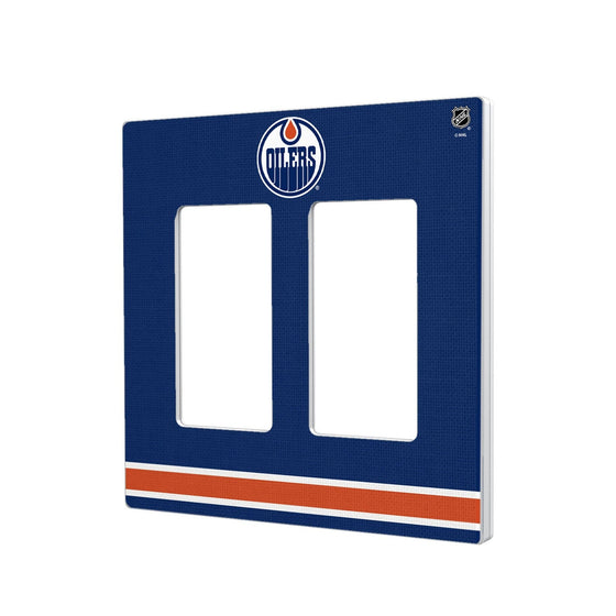 Edmonton Oilers Stripe Hidden-Screw Light Switch Plate-3